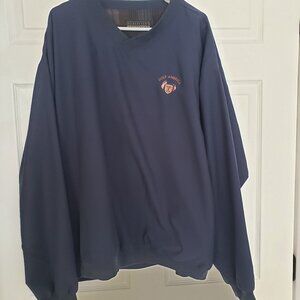 Forrester's Outerwear Reversible Golf Pullover Windbreaker V-Neck Navy/Plaid XXL